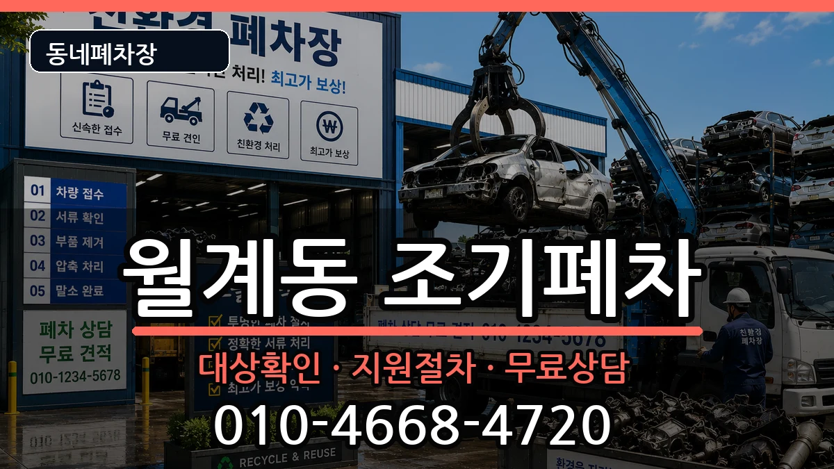 서울특별시노원구월계동 조기폐차 서울특별시노원구월계동 조기폐차 차량 처리 안내 이미지 1